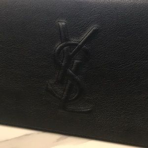 Ysl clutch black leather